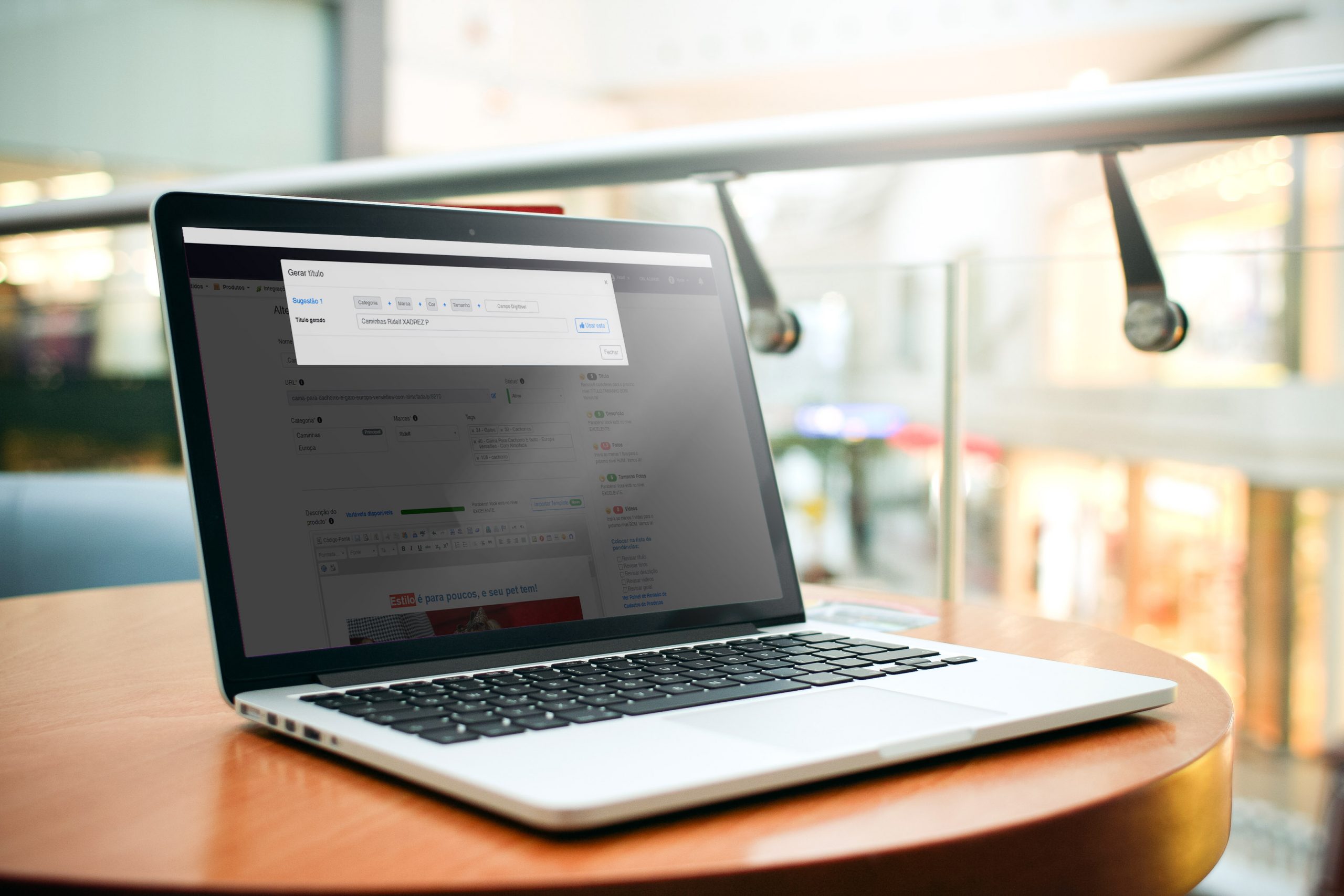 Uso do Gerador de Títulos na Tela de Alteração Rápida de Produto para melhorar o Score de Cadastro e as conversões pela Climba